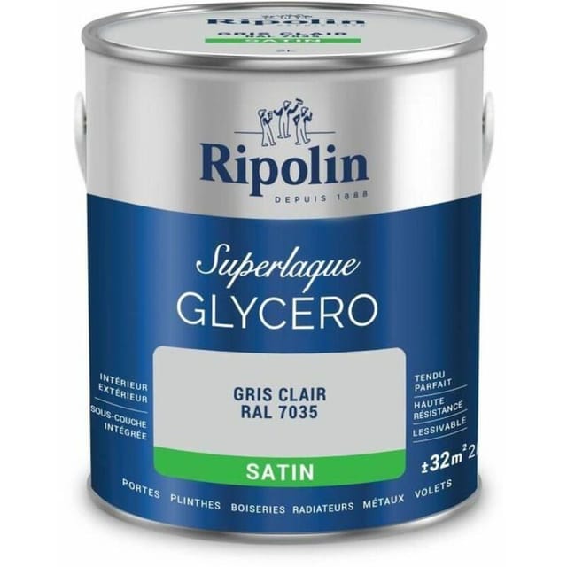 Ripolin Farbe Superlaque Glycéro Satin Grau Hell 2L