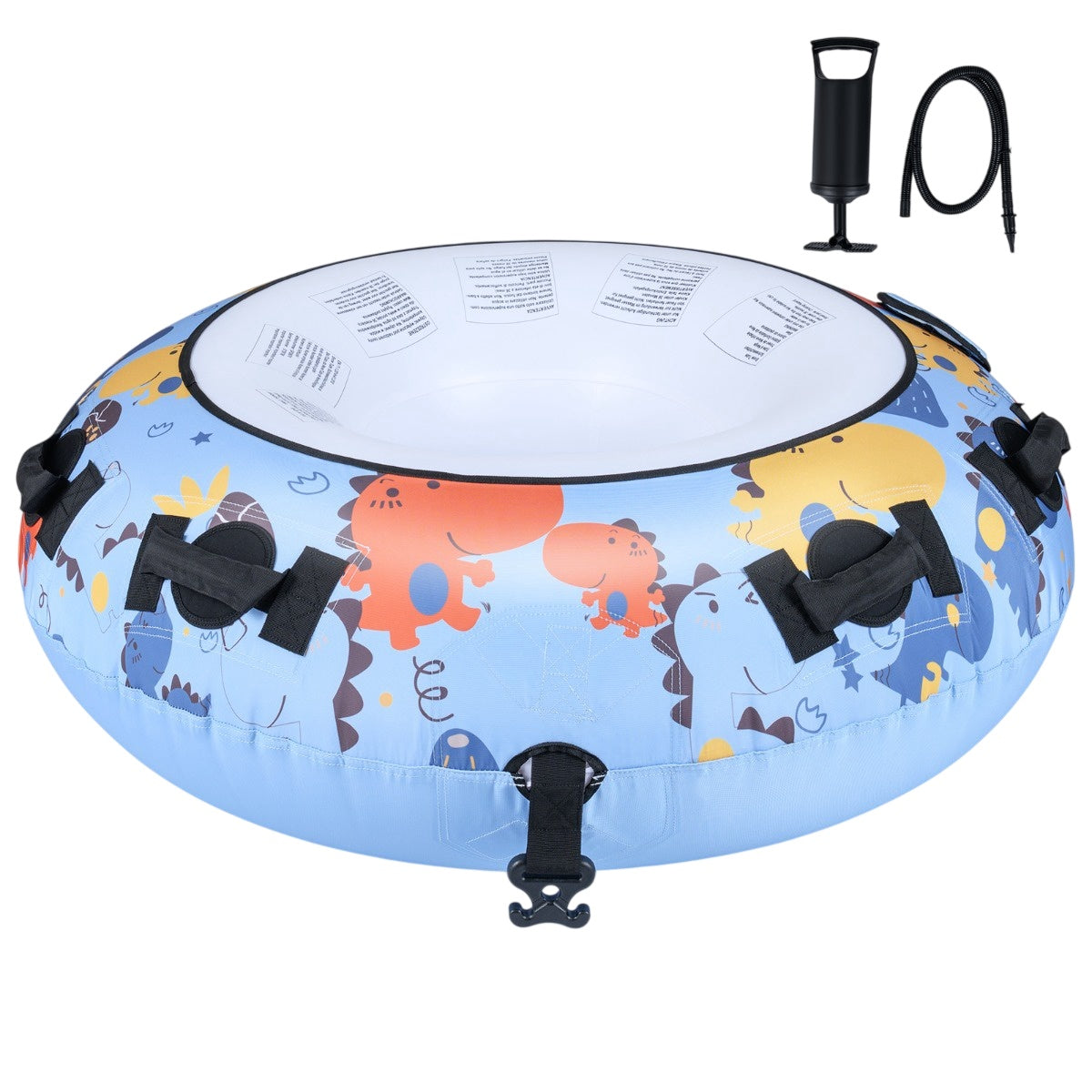 Aufblasbarer Schneeschlitten 132 Cm Mit Oxford-bezug Und Handpumpe