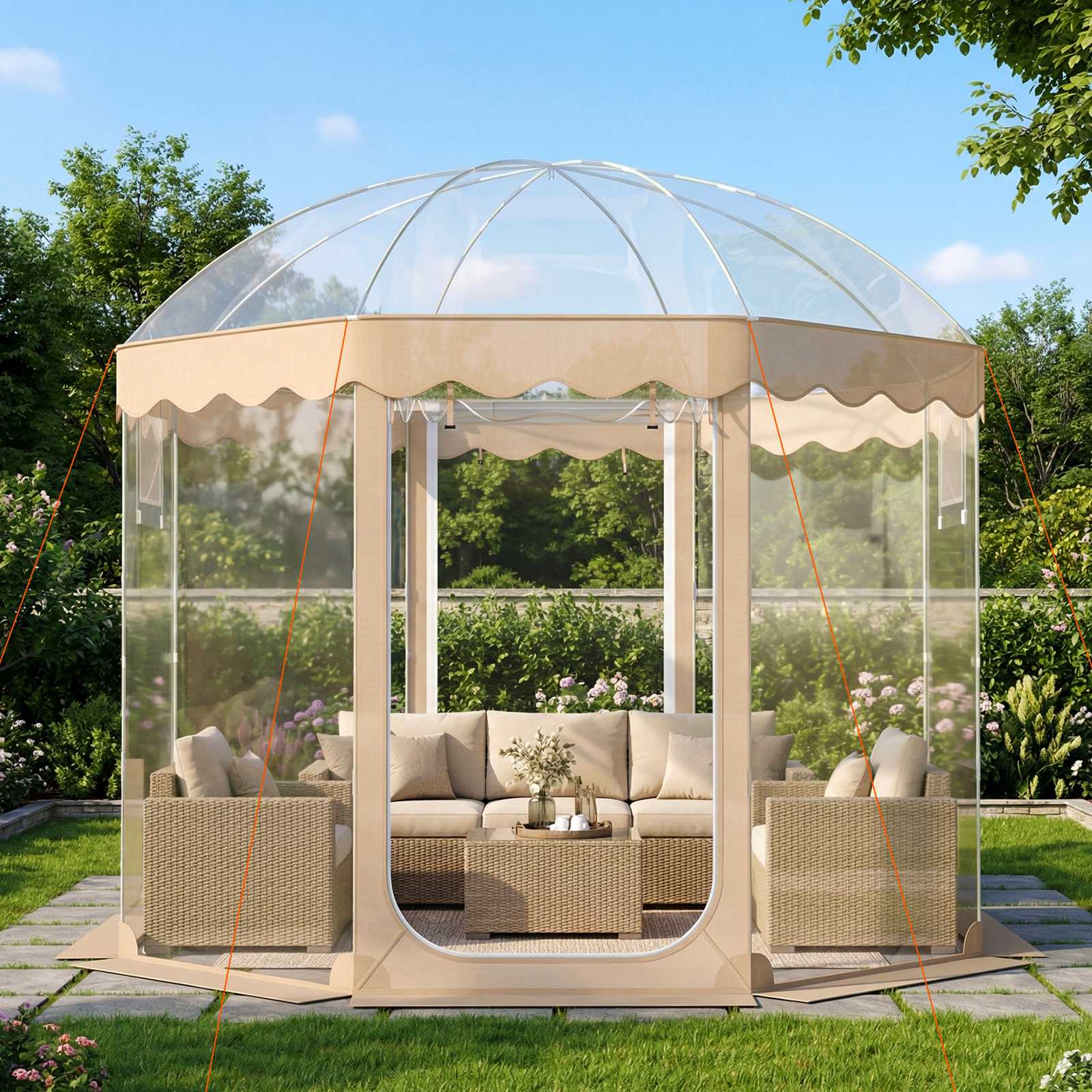 Pop-up-bubble-zelt 3 X 3 M, 8-10 Personen, Transparentes Pvc