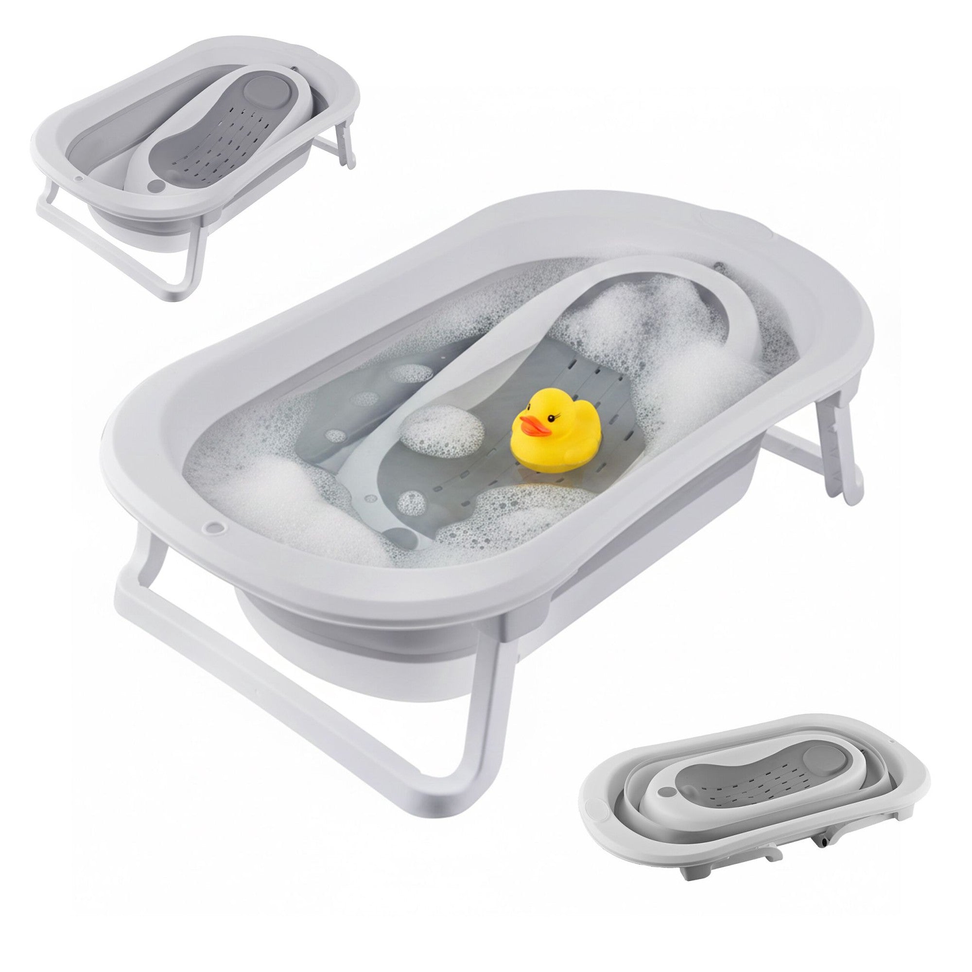 Faltbare Babybadewanne Mit Einsatz Und Temperaturempfindlichem Stöpsel