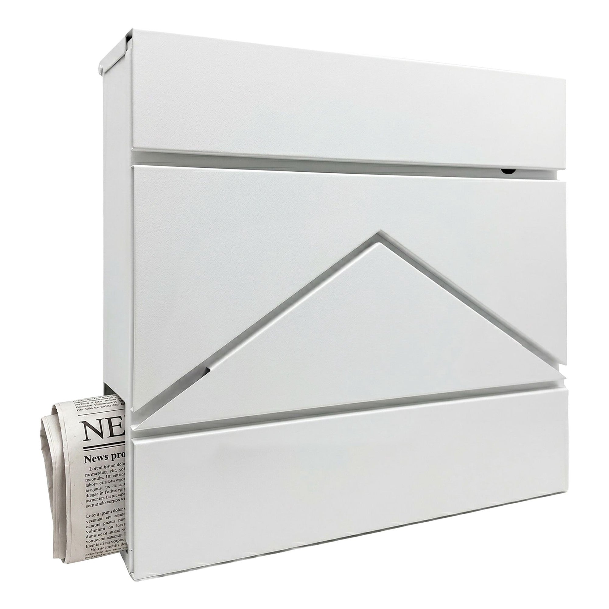 Wandmontierter Metallbriefkasten Mit Zeitungsfach, Weiß