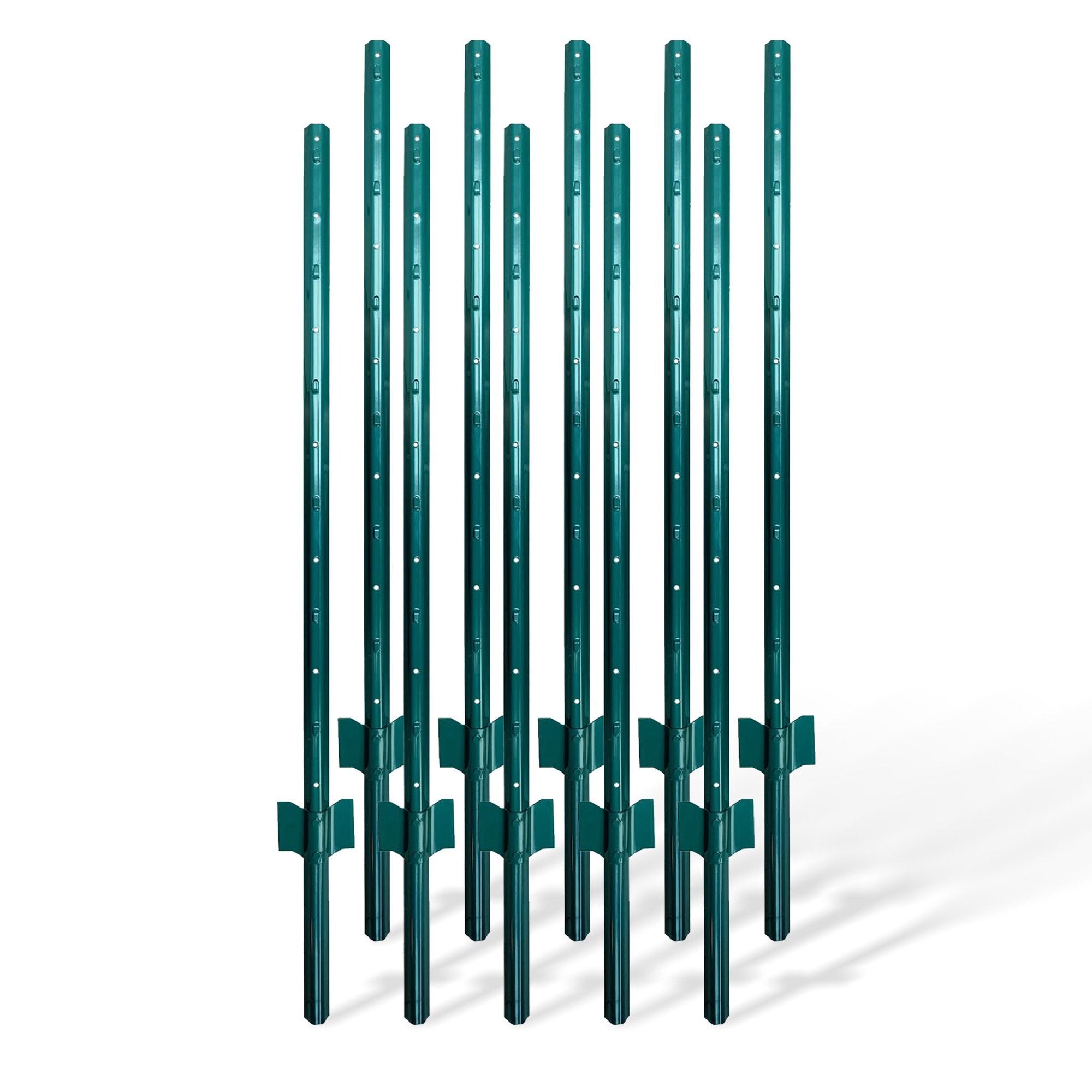 Grüne Stahl-zaunpfosten, 90 Cm, 10er-set