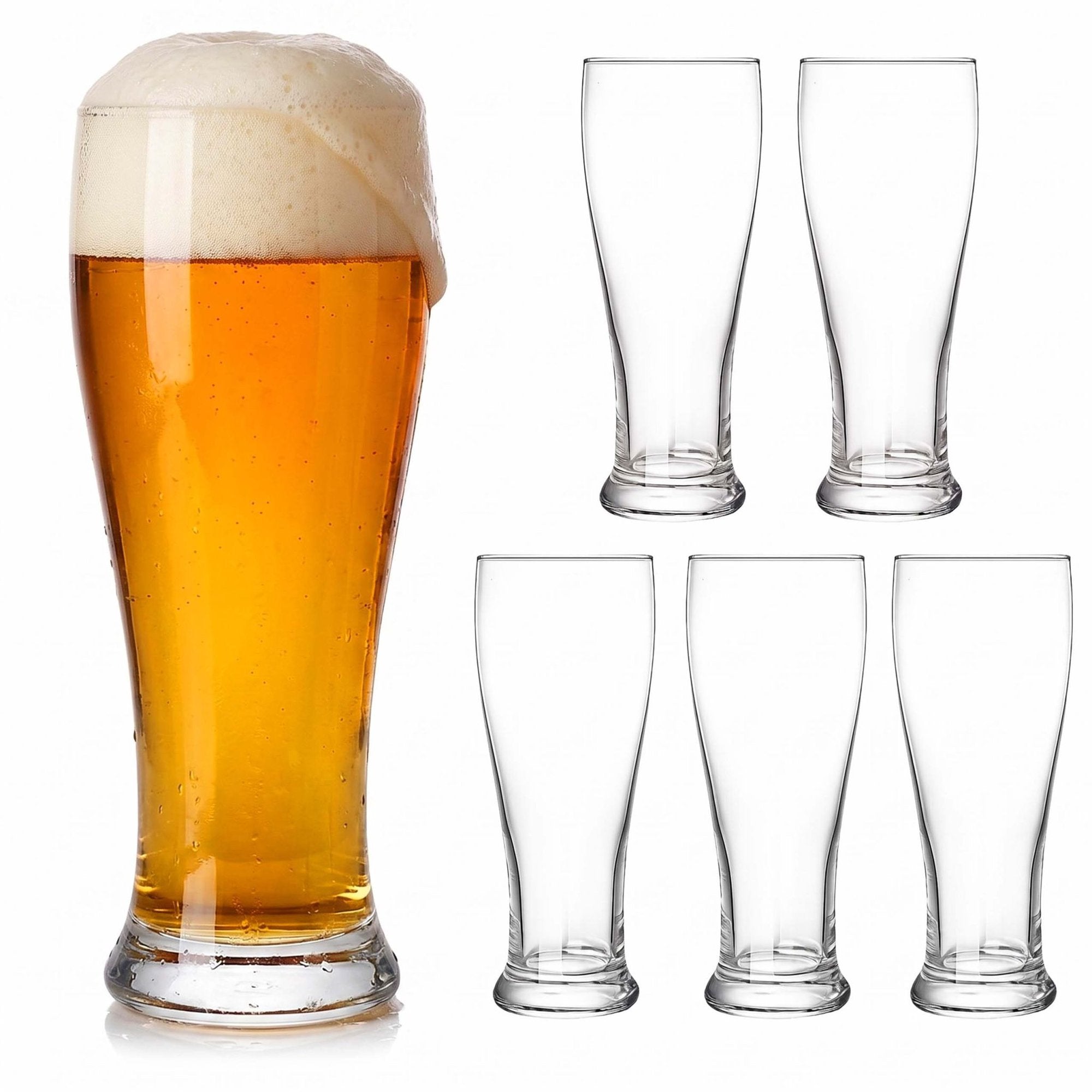 Set Mit 6 Durchsichtigen Biergläsern, 460 Ml, Spülmaschinenfest