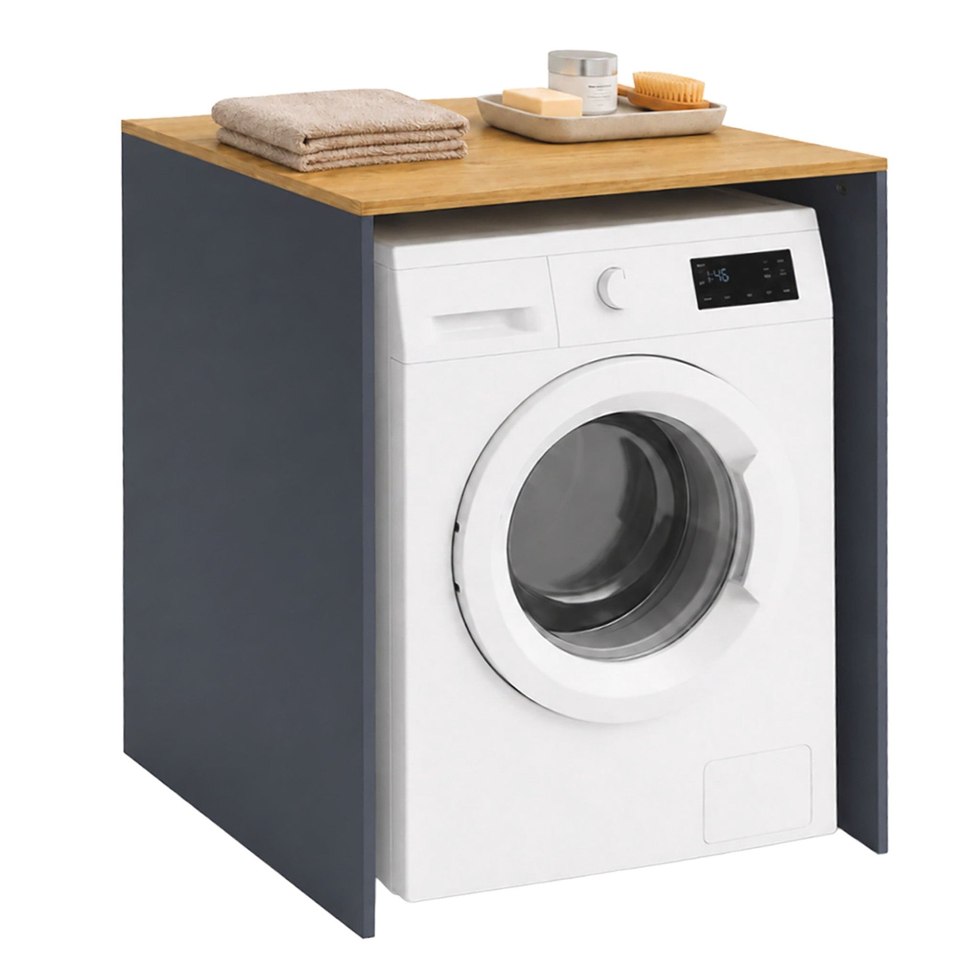 Waschmaschinenschrank, Anthrazit, Holzwerkstoff, 88 X 68 X 60 Cm