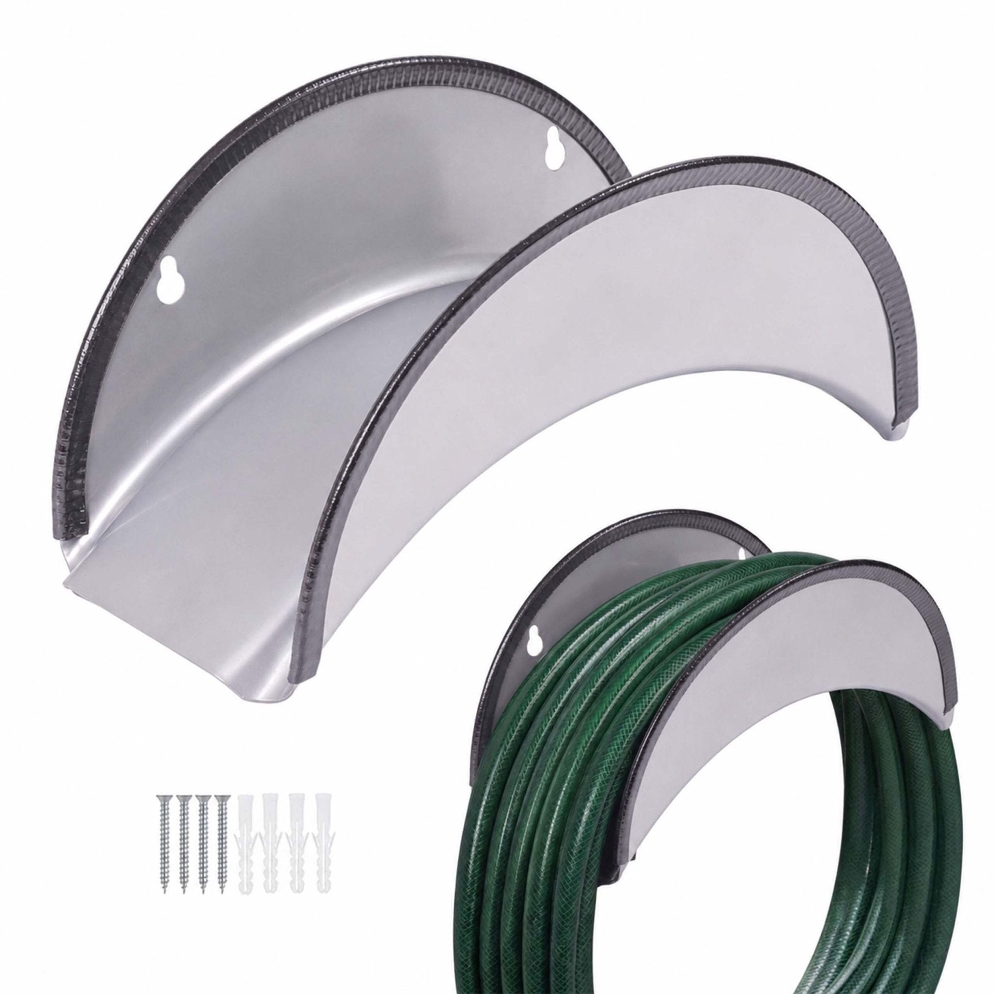 Schlauchhalter Aus Silberfarbenem Eisen, 2er-set Mit Kantenschutz