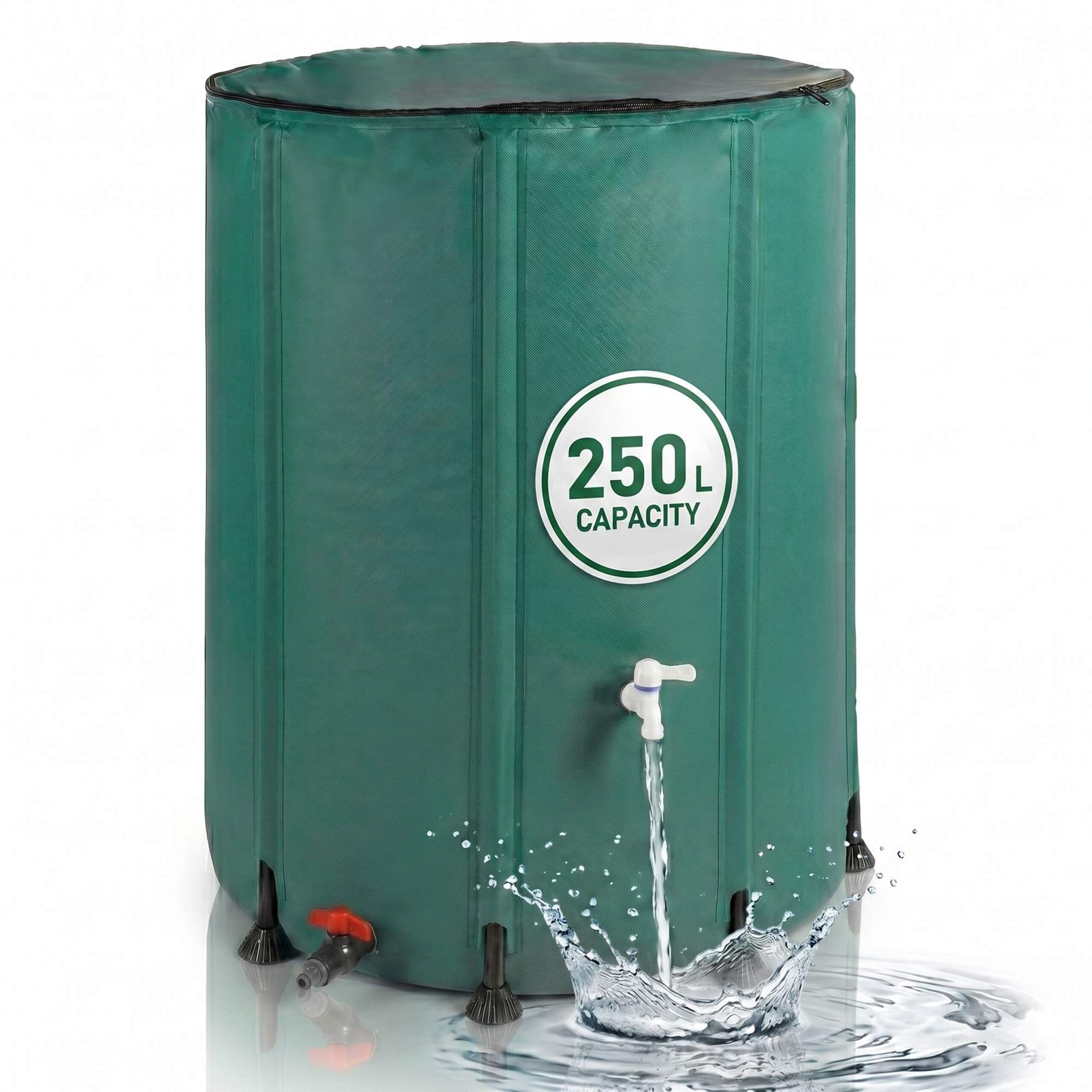 Faltbarer 250-liter-wasserkanister Mit Reißverschlussdeckel – Grün