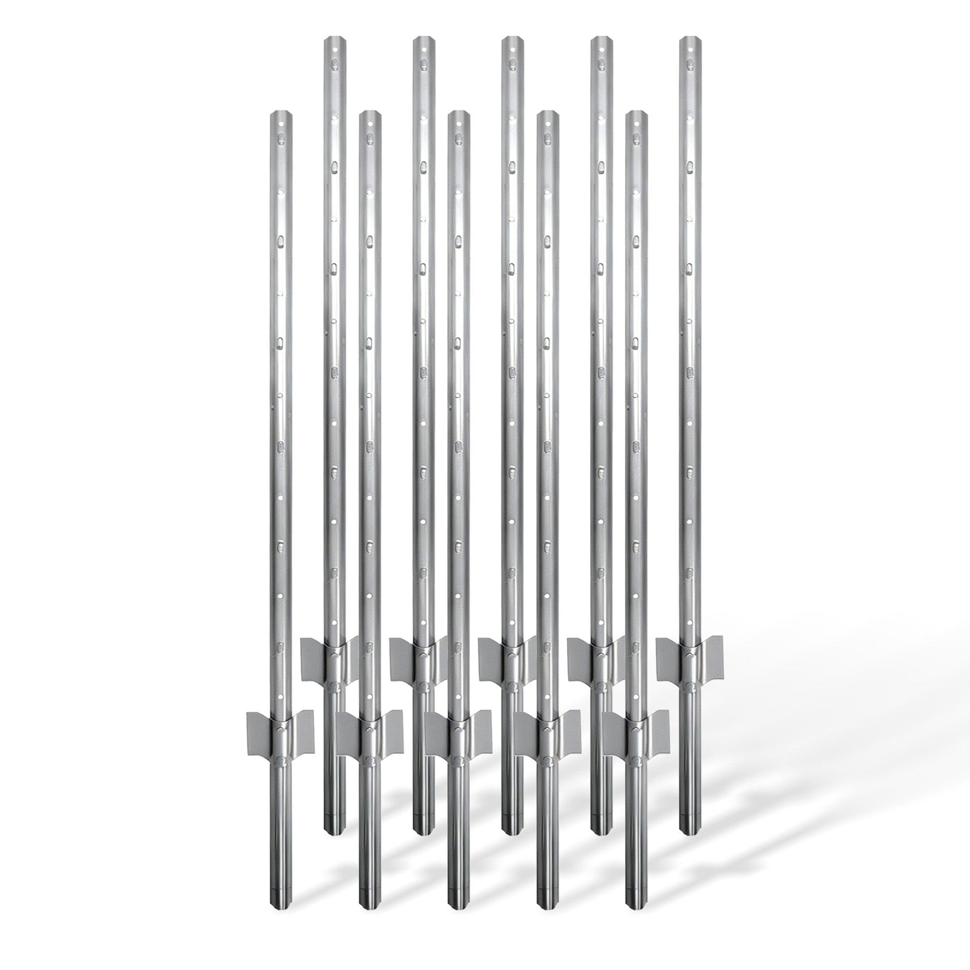 Stahlzaunpfosten Mit Bodenankern, 90 Cm, 10er-set
