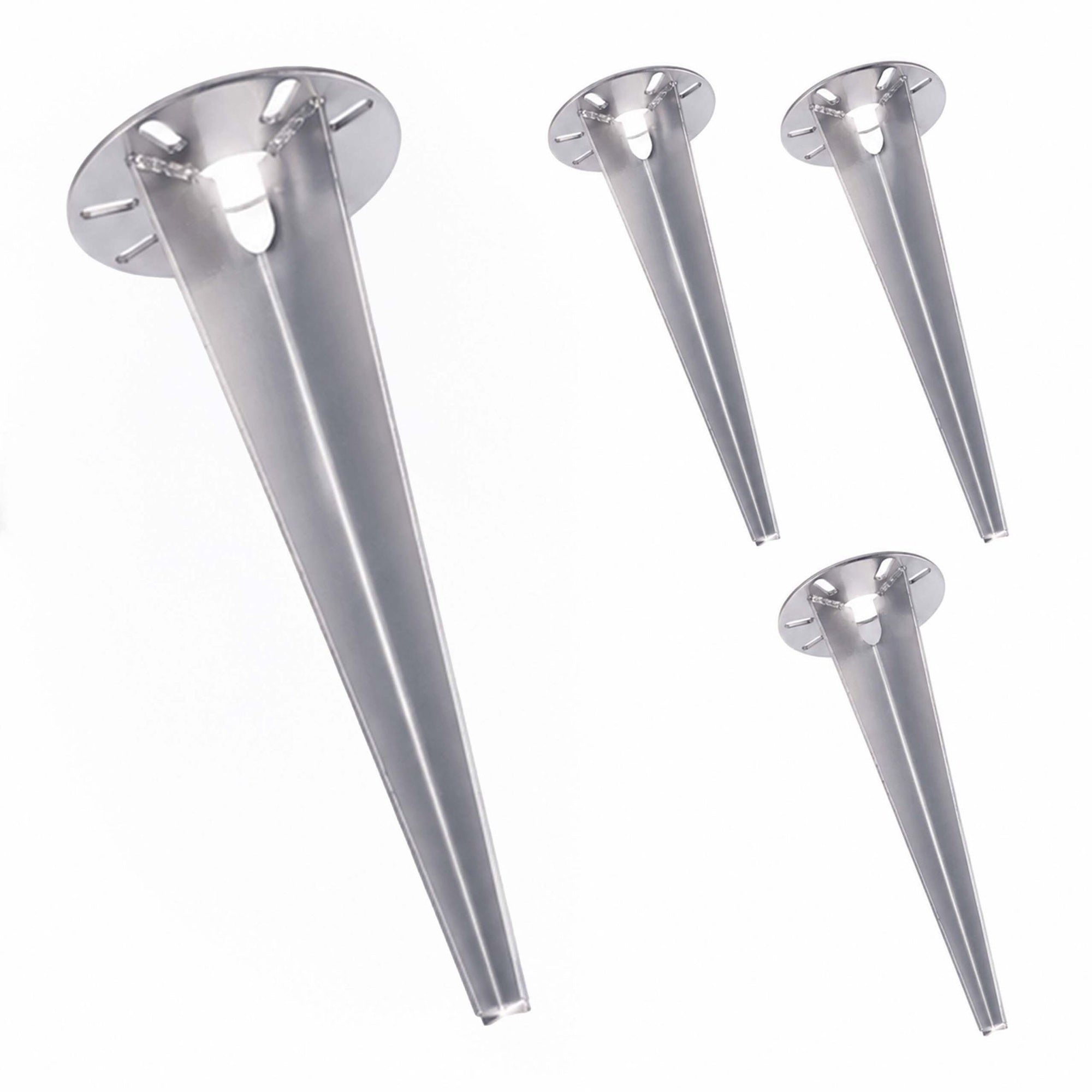 Bodenanker Für Gartenleuchten, 4er-set, Silber