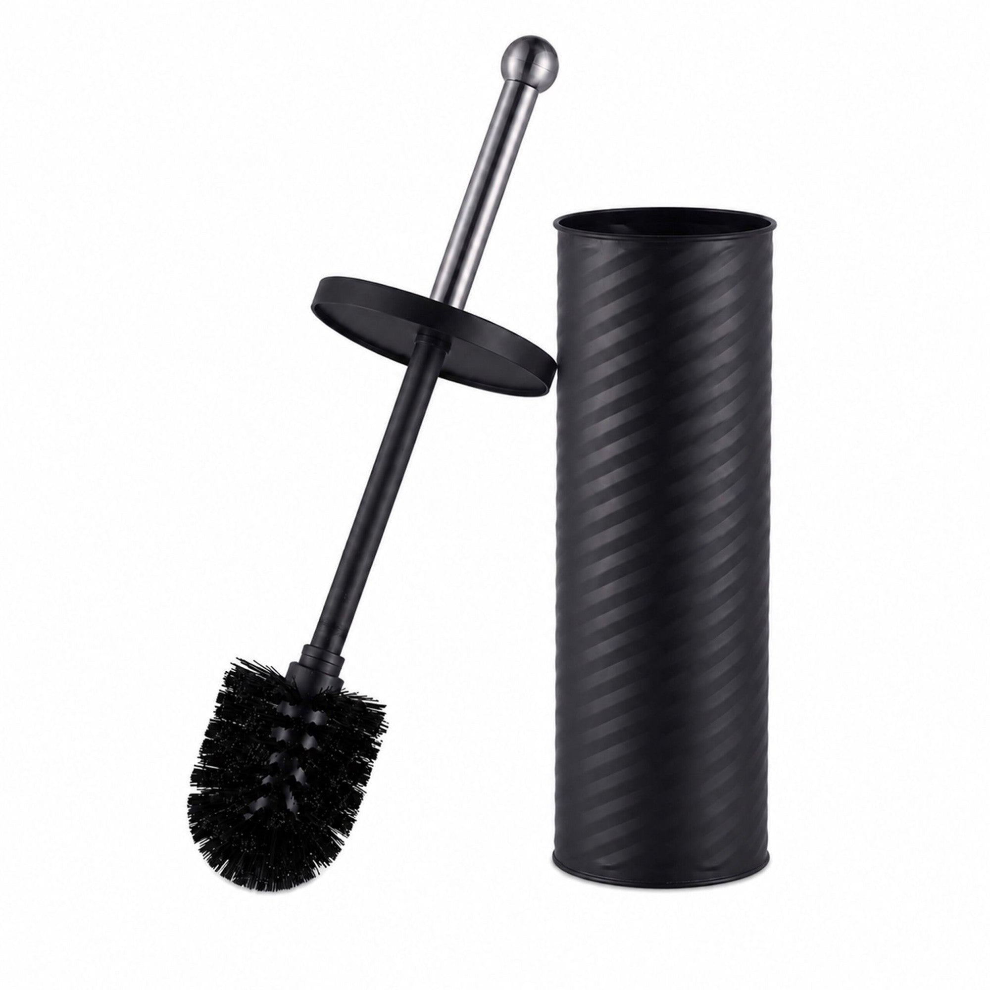 Schwarze Toilettenbürste Mit Halter Und Edelstahlgriff