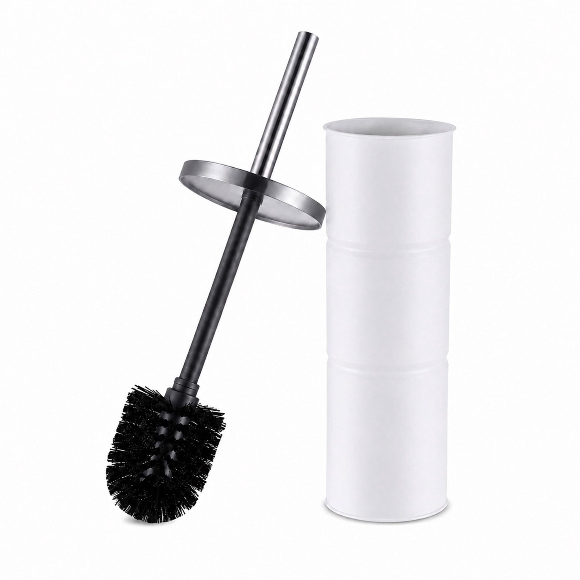 Toilettenbürsten-set Mit Edelstahlgriff, Weiß