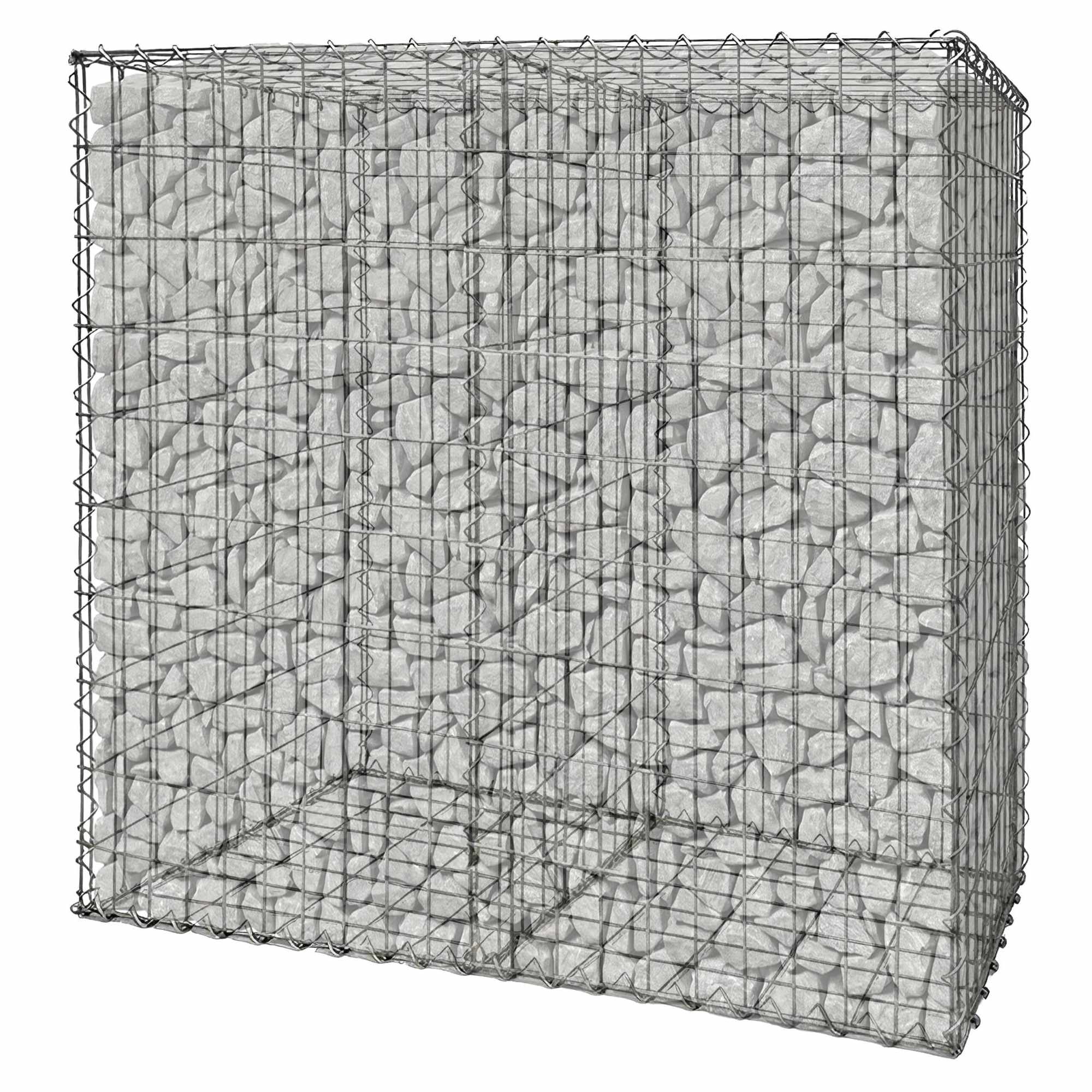 Verzinkter Gabionenkorb, 100x50x100 Cm, 3 Fächer