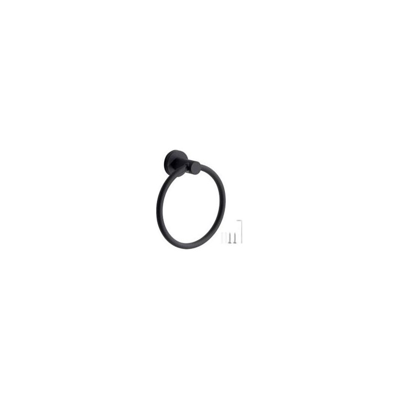 Crezuo-chrom Wandhandtuchhalter, Mattschwarzer Ring Aus Edelstahl 304