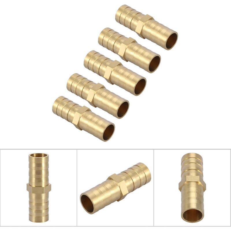 Raccord En Laiton Pour Connexion Cannelée Droite, Tuyau Deau, Flexible, Manchon, 12 Mm, 5 Pièces Crezuo