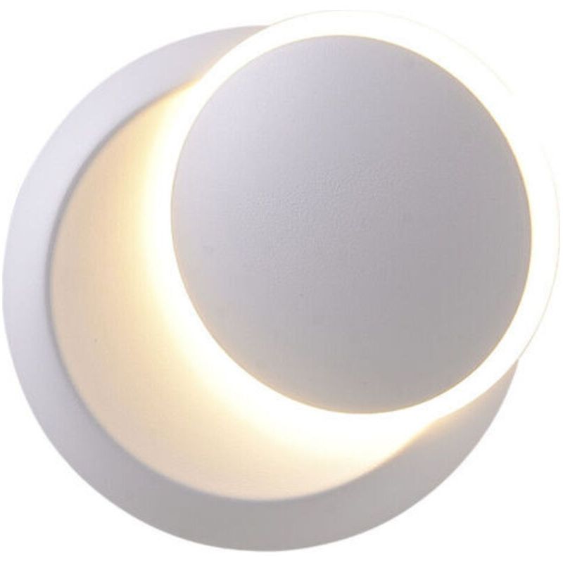 7-w-led-wandleuchte, Weiß, Kreative 2-in-1-eisenleuchte „eclipse“, Warmweiß, Moderne Beleuchtung