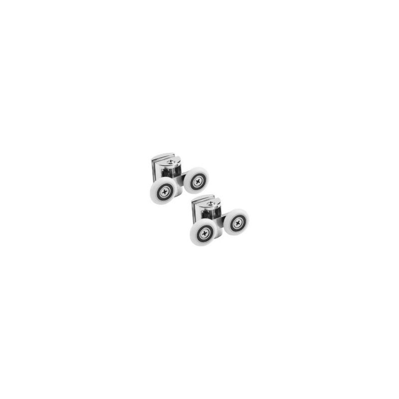 Doppelte Duschrolle (23 Mm), 2 Stück, Als Ersatzrolle Für Die Untere Duschtür Von Crezuo