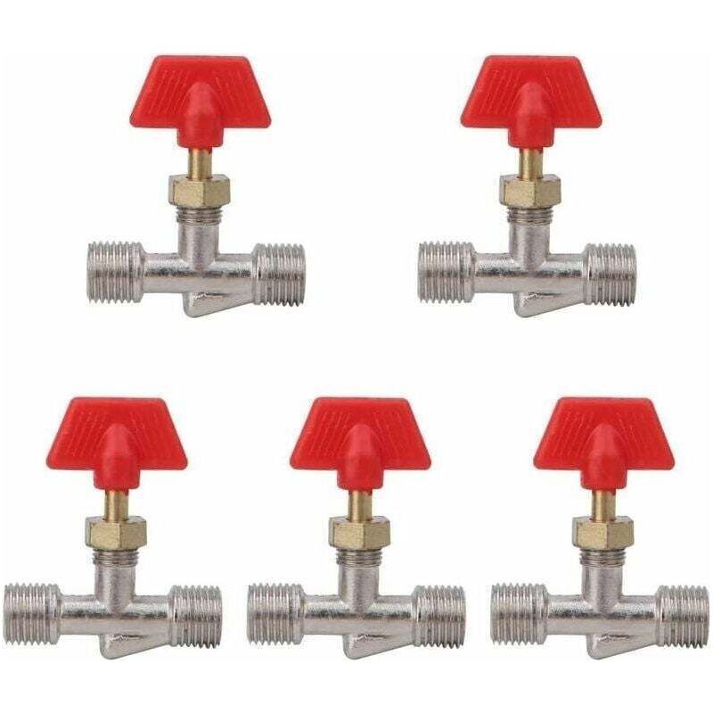 5-teiliges Luftkompressorventil, 1/4-zoll-nadelventil, Schwimmerkugelventil, Crezuo-luftkompressorschlauch-ersatzteile
