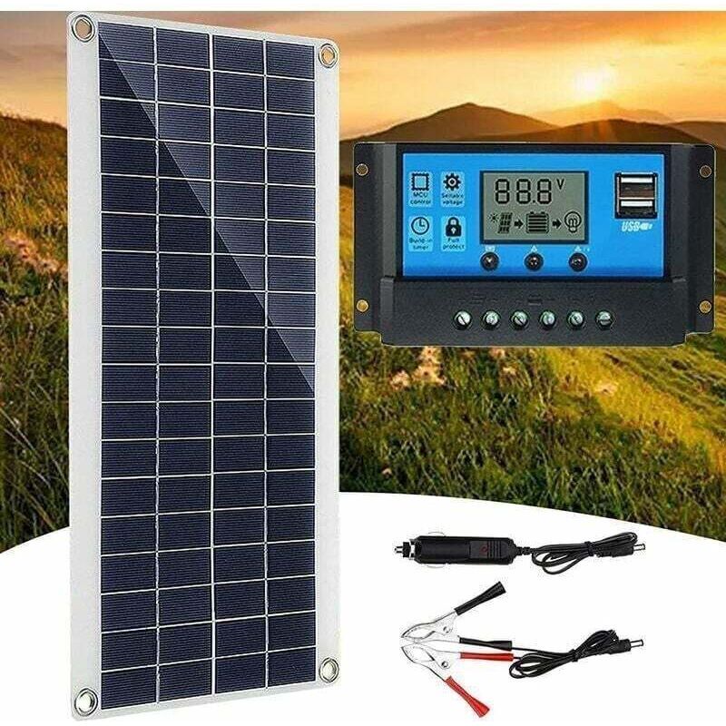 300-w-12-v-solarpanel-set, Solarpanel-set, Batterieladegerät-set Mit 60-a-solarladeregler, Für Wohnmobil, Yacht, Garten, Beleuchtung (crezuo)