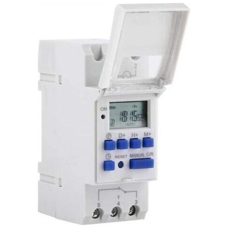 Crezuo Wochenzeitschaltuhr Mit Programmierbarem Lcd-display, 15 A, 220 V, Digitaler Zeitschalter