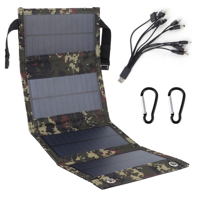 Crezuo 20w Faltbares Solarpanel, Tragbares Ladegerät Mit Monokristallinen Siliziumzellen, Usb-ausgang, Ip65 Wasserdicht