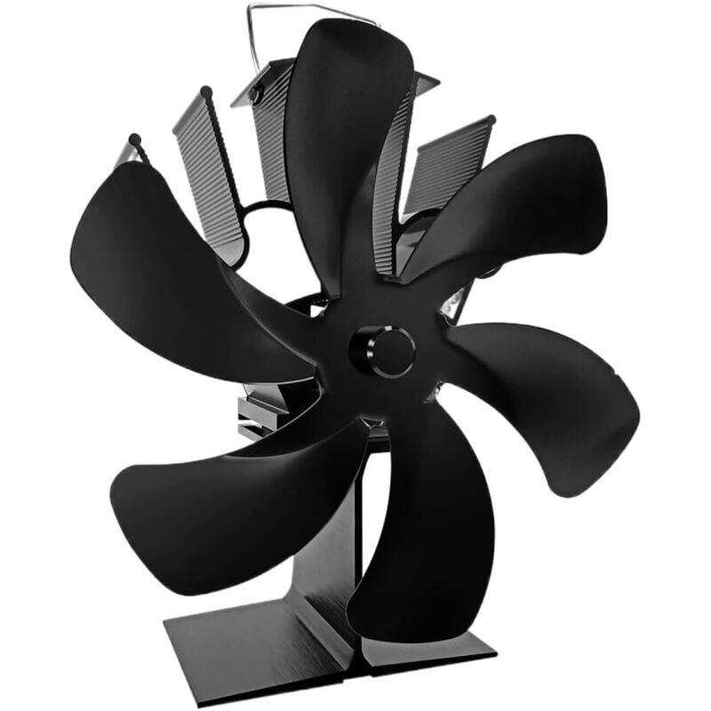 Crezuo 6-blatt-holzventilator, Leise Wärmezirkulation, Umweltfreundlich Und Sparsam, Für Kamine Und Öfen