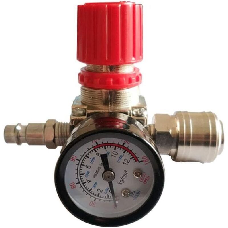 Druckregler Für Luftkompressoren, Pneumatischer Druckregler, Druckregelventil Mit 180psi 12bar Anschluss, Crezuo Dreiwegeventil