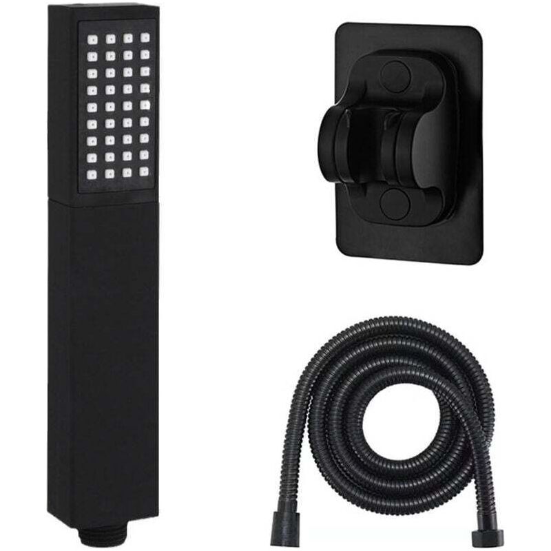 Crezuo Hochdruck-duschkopf-set Mit Duschschlauch Und Halterung, Schwarz