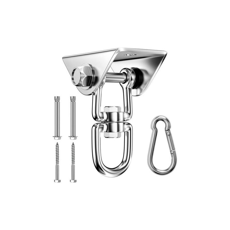Crezuo 360° Drehbarer Hängehaken, Tragkraft 450 Kg, Schraubbefestigung, Für Stuhl, Schaukel, Hängematte, Boxsack