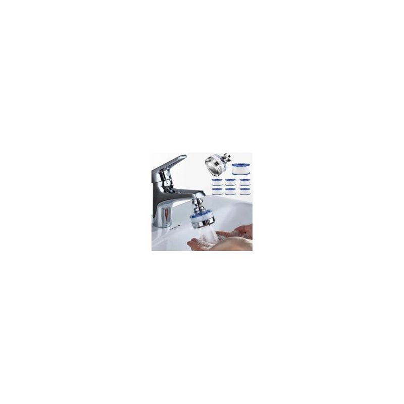 Crezuo Universal-wasserfilter, Anti-kalk-wasserfilter Mit 6 Pp-baumwollfilterelementen, 360° Drehbarer Sprühkopf