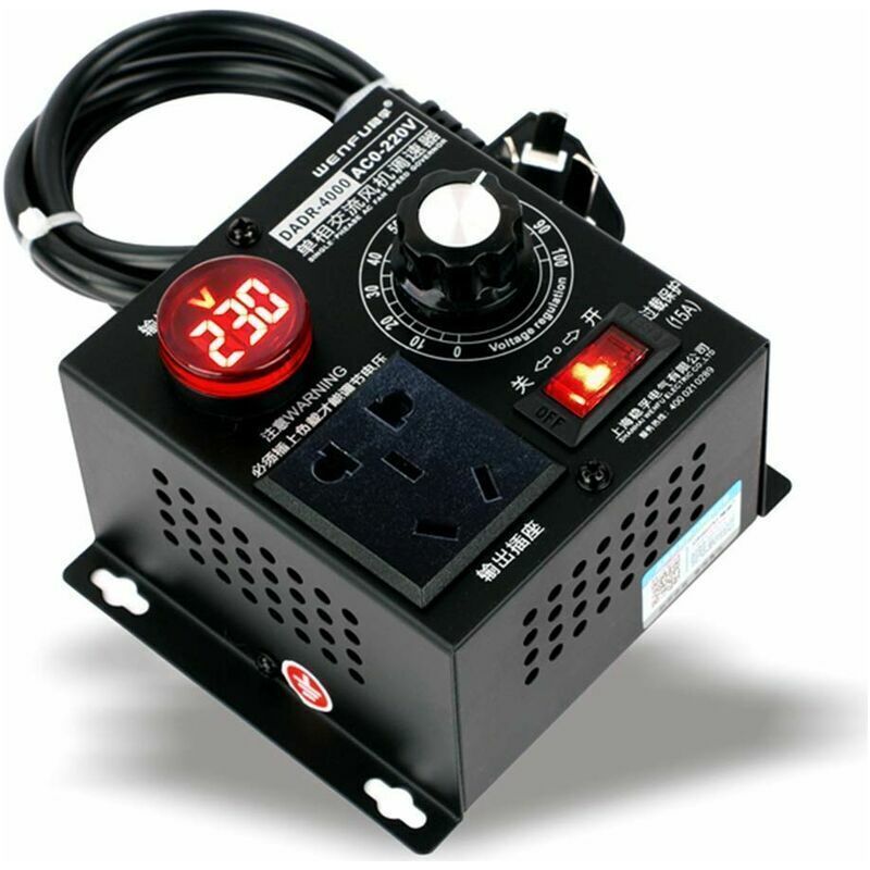 Crezuo Scr Ac 220v 9a 4000w Lichtdimmer/spannungsregler Für Motoren, Ventilatoren Und Drehzahlregelung