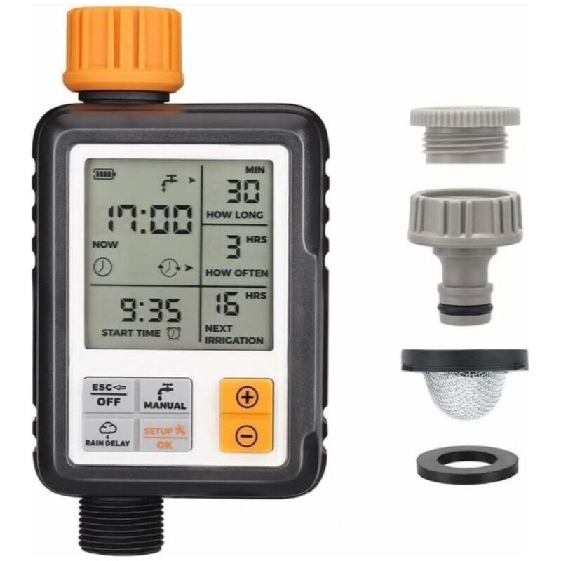 Automatischer Bewässerungscomputer Von Crezuo, Wasserdicht Für Den Außenbereich, 3-zoll-lcd-bildschirm, Anpassbare Modi, 10 Kg Wasserdruck