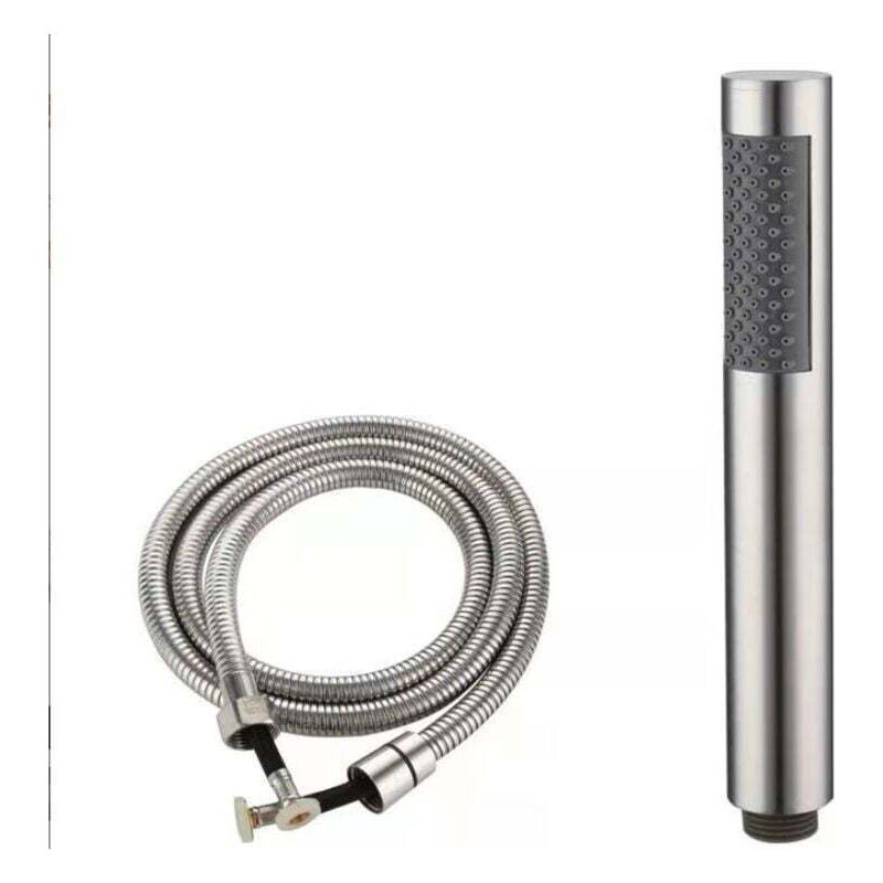 Crezuo Handbrausekopf Aus Gebürstetem Edelstahl 304, Tropffrei, Mit Schlauch, Silber