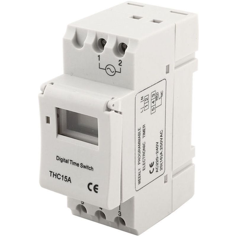 Crezuo Thc15a 220-240vac 20a Programmierbarer Digitaler Zeitschalter Für Din-schienen