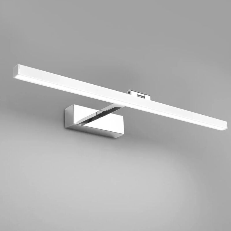 Badezimmer-wandleuchte 50 Cm, Led 12 W, Schutzart Ip44, Kaltweiß 5500 K, Silbernes Aluminium, 180° Drehbar