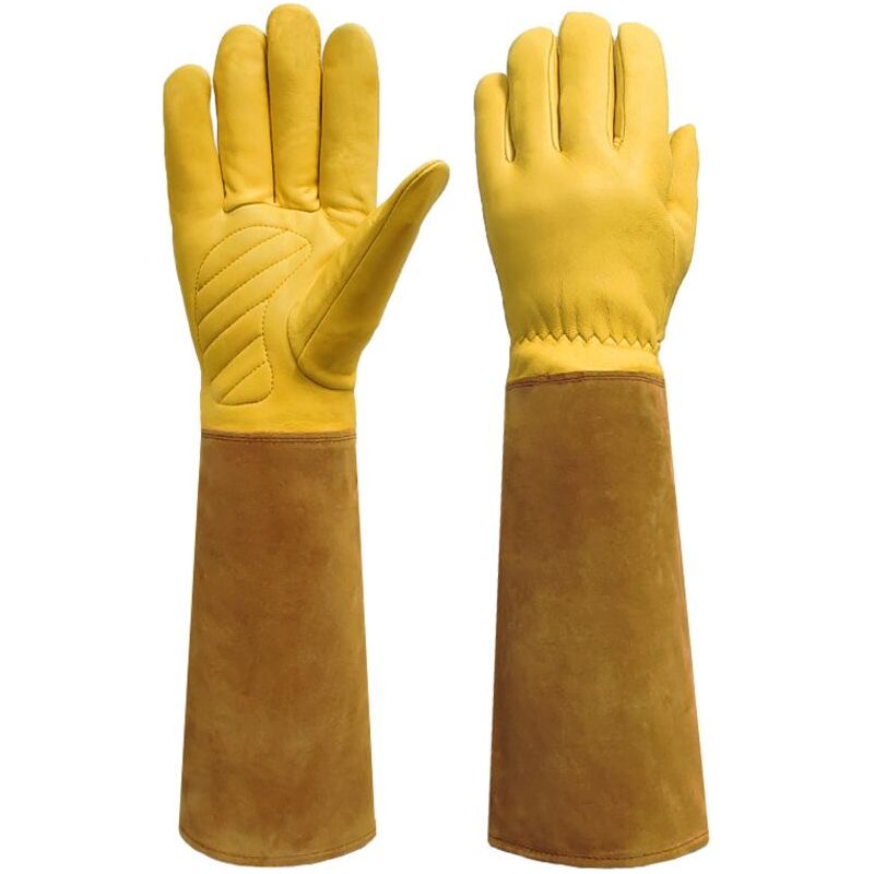 Schutzhandschuhe Gegen Dornen Und Gestrüpp, Wildlederartiges Leder, Größe 11,5 Cm, Wasser- Und Ölabweisend, Optimaler Tragekomfort Crezuo