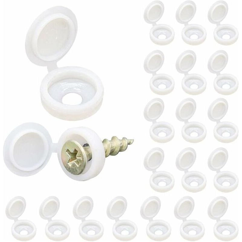 Schraubenkappen Aus Abs-kunststoff, 100er-packung, Weiß, Reißfest Und Wasserdicht, Schutz Für Möbel Und Wände (crezuo)