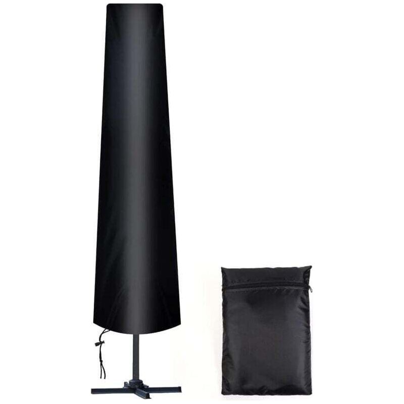 Crezuo Schutzhülle Für Gerade Sonnenschirme, Ø 300 Cm, 210d Oxford-gewebe, Inklusive Aufbewahrungstasche, Wetterfest, Uv-beständig, Schneesicher