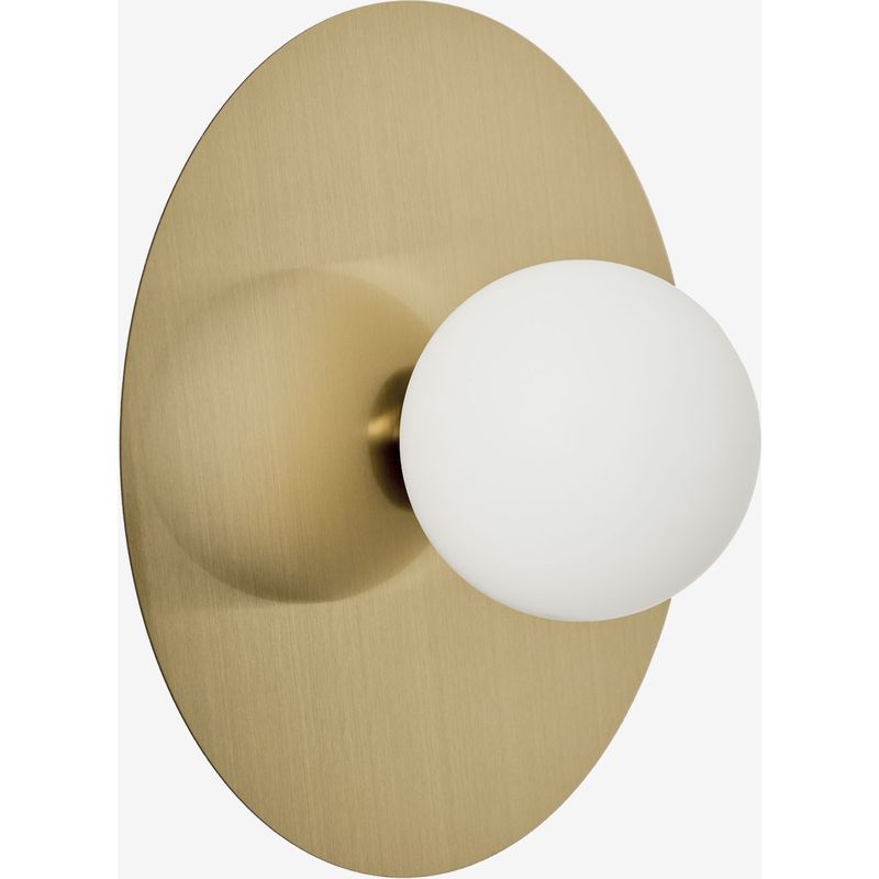 Goldene Badezimmerwandleuchte Aus Eisen Und Glas, Ø30 Cm