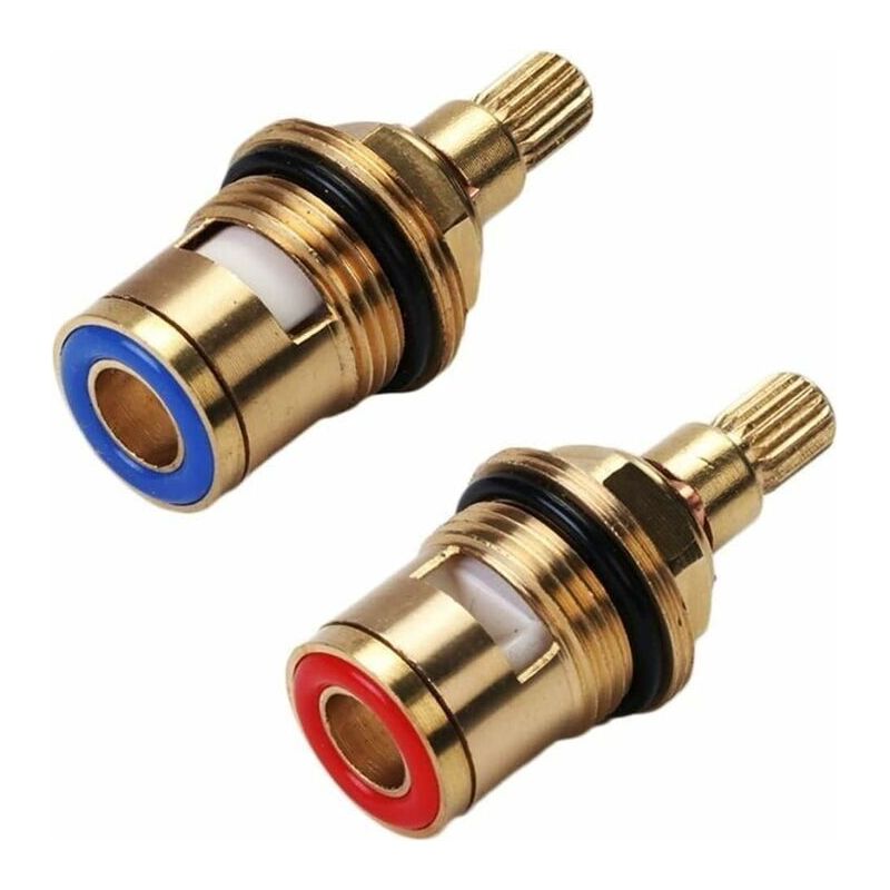Keramikscheibenkopf, Thermostatkartusche, Paar Universeller Ersatz-keramikkartuschen Für Armaturen, 1/2 Zoll Vierteldrehung, 20 Kerben X 51 Mm Crezuo