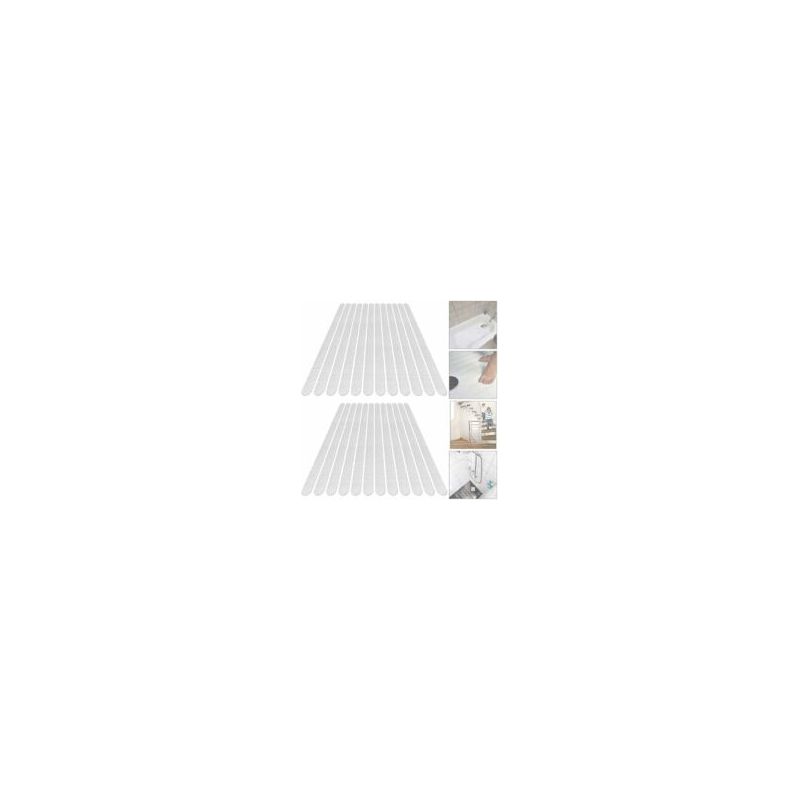 24-teiliges Set Rutschfester Duschaufkleber, Sicherheitsstreifen Für Badewanne Und Dusche, Transparente, Selbstklebende Antirutschstreifen, 2 X 38 Cm Crezuo