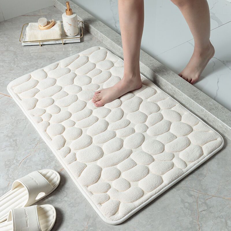Crezuo Saugfähige, Rutschfeste Badematte Aus Polyesterfaser, Korallenvliesgewebe, Rutschfester Sbr-rückseite, 40 X 60 Cm