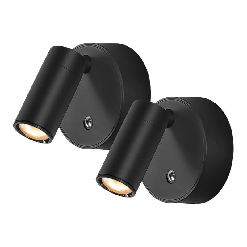 Set Aus 2 Wandleuchten Mit Schalter, Dimmbare 3-farbige Led-leseleuchte, Verstellbare Nachttischlampe Für Schlafzimmer Und Camping