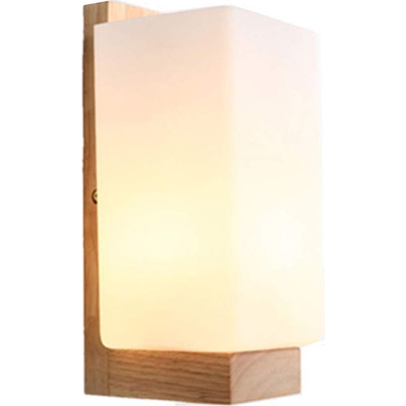 Skandinavische Wandleuchte Aus Weißem Holz, Lampe Für Schlafzimmer, Wohnzimmer Und Flur, 110 X 150 X 250 Mm, Beleuchtet 5-10 M²