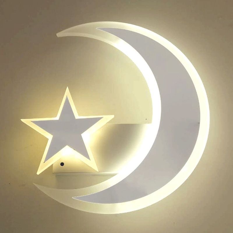 Nordische Weiße Led-wandleuchten Aus Eisen Und Acryl, Kreative Lampen Für Wohnzimmer, Schlafzimmer Und Kinderzimmer