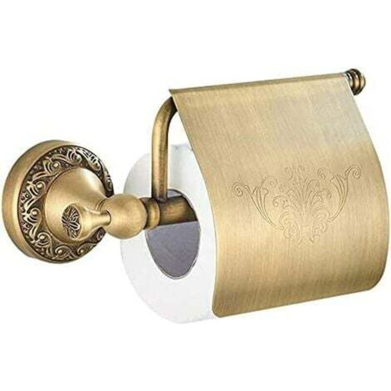Crezuo Wand-toilettenpapierhalter Mit Retro-messingdeckel