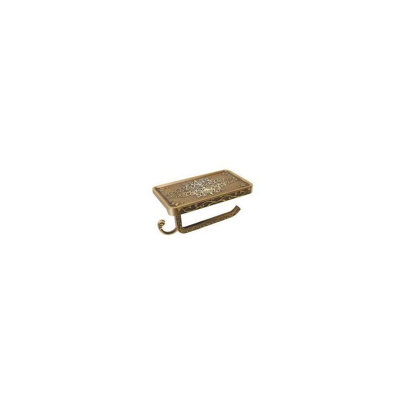 Crezuo Toilettenpapierhalter Mit Handyablage, Rostfreies Aluminium, Antik-stil
