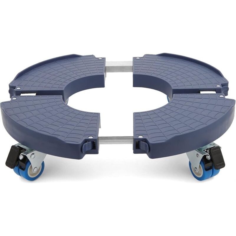 Crezuo Verstellbarer Pflanzenständer Mit Rollen Ø 40-54 Cm, Tragkraft 200 Kg, Abs- Und Edelstahlplatte, Feststellbare Doppelrollen
