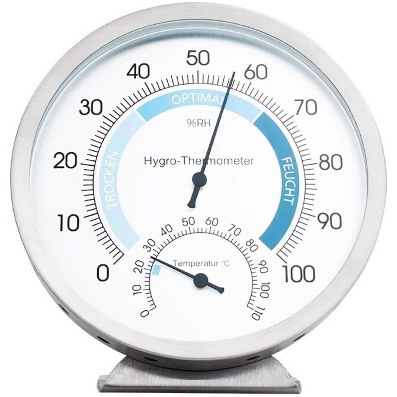 Das Analoge Innenthermometer, Hygrometer Und Umgebungsthermometer Crezuo Ist Aus Hochwertigem Edelstahl Gefertigt Und Sorgt Für Eine Zuverlässige Und Komfortable Kontrolle.