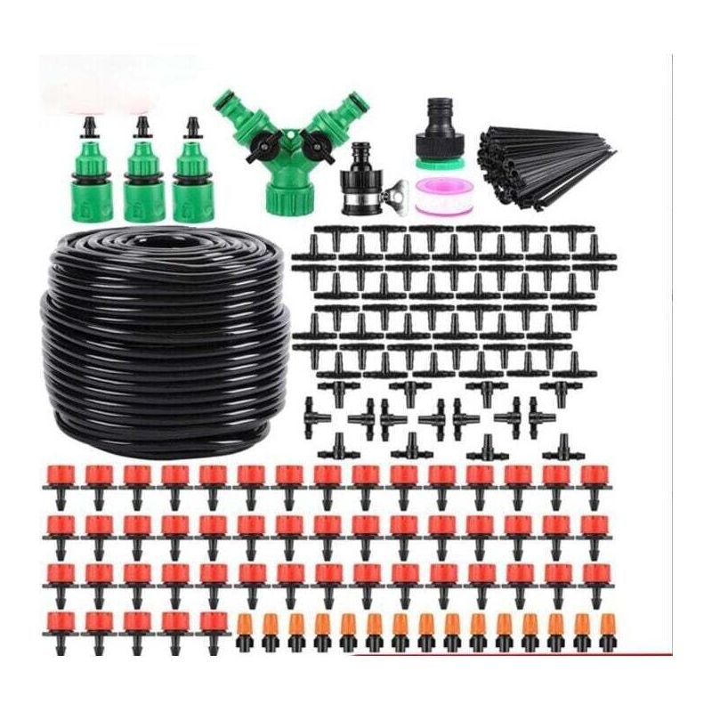 Crezuo 50m Diy-gartenbewässerungssystem-set, Tropfbewässerung, Bewässerungssystem Für Garten, Rasen, Landschaft, Gemüsegarten