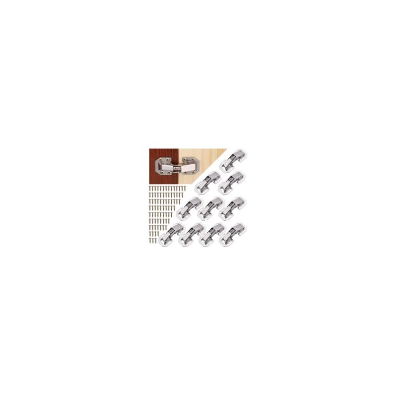 Rnemitery-packung Mit 10 Verdeckten Scharnieren, 3,2 X 7,7 Cm, Kaltgewalzter Stahl, Selbstschließmechanismus, Inklusive 80 Schrauben, Crezuo