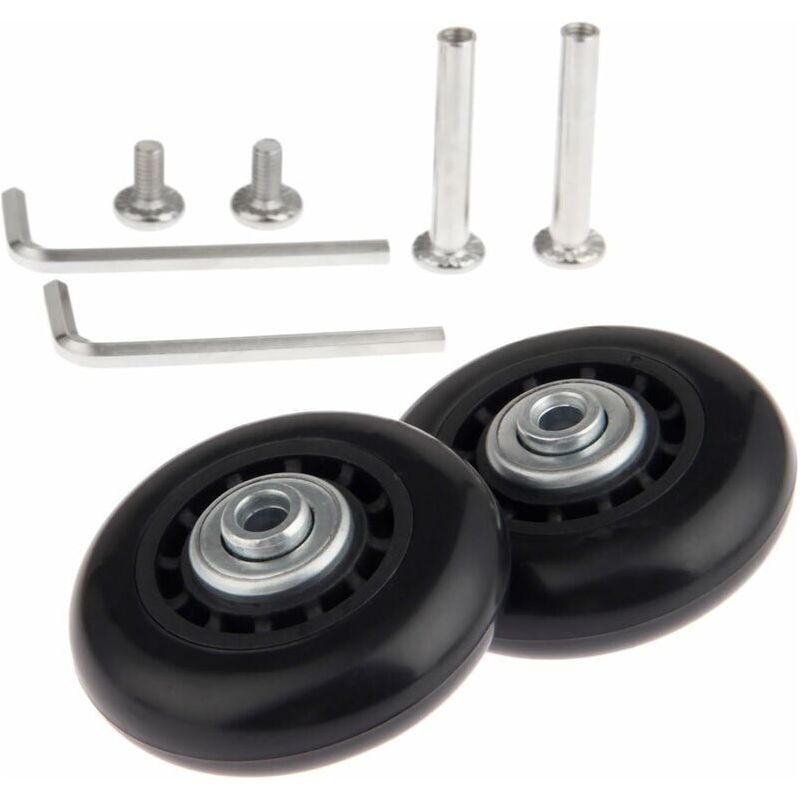 Set Mit 2 Ersatzrollen, 70 X 24 Mm, Geräuscharme Gummi- Und Stahlrollen, Zur Reparatur Von Crezuo-koffern Und -gepäckstücken